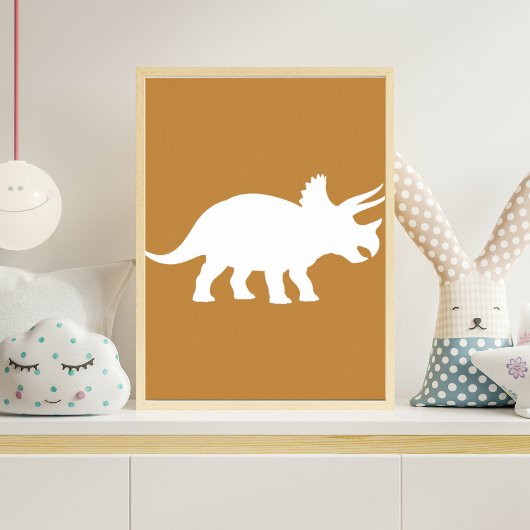 Mosterd Gele Triceratops Dinosaurus Kinderkamer Po Poster