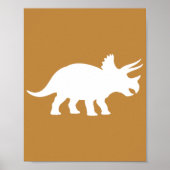 Mosterd Gele Triceratops Dinosaurus Kinderkamer Po Poster (Voorkant)