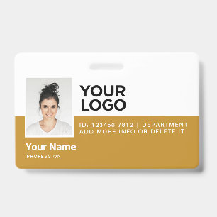 Mosterd Gele Werknemer Modern Pasje Beveiliging Badge