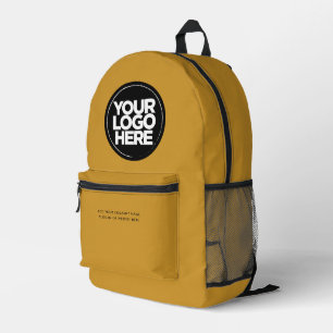 Mosterd Gepersonaliseerde zakelijke Logo en teks Bedrukte Rugzak