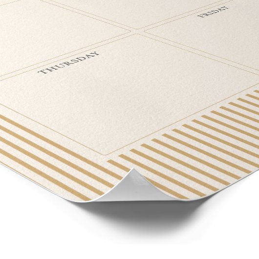 Mosterd Gestreepte weekplanner afdrukbaar Poster (Hoek)