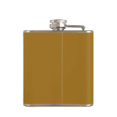 Mosterd Goud Elegante Script Naam Bruiloft Feest Heupfles (Achterkant)