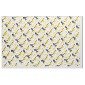 Mosterd Grafische Print - Wit Stof (Yard (91,4 cm))