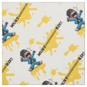 Mosterd Grafische Print - Wit Stof (Swatch)