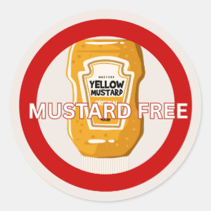 Mosterd Gratis Voedsel Allergie Alert Classic Ronde Sticker