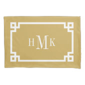 Mosterd Grieks Key Monogram Standaard Kussen Hoesj Kussensloop (Voorkant-Links)