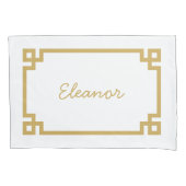 Mosterd Griekse Sleutel Monogram Standaard Kussens Kussensloop (Voorkant)