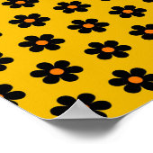 Mosterd Herfst Botanische Bloem Patroon Herfst Wal Poster (Hoek)