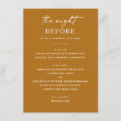 Mosterd Herfst repetitie diner. Nacht voor modern Menu (Voorkant)