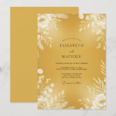 Mosterd Loof Eucalyptus Bruiloft Kaart (Voorkant / Achterkant)