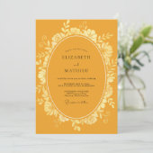 Mosterd Loof Zachte Eucalyptus Bruiloft Kaart (Staand voorkant)