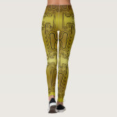 Mosterd Mechanische Android 1980s Futuristische Ro Leggings (Achterkant)