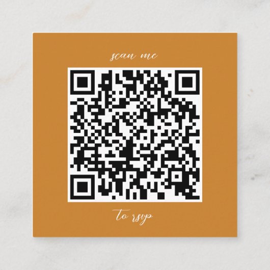 Mosterd minimalistische bruiloft RSVP Informatiekaartje (Achterkant)