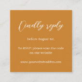 Mosterd minimalistische bruiloft RSVP Informatiekaartje (Voorkant)