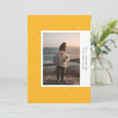 Mosterd Modern Aside Foto Nieuwjaar Vakantie Kaart (Staand voorkant)
