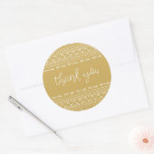 Mosterd Modern Boho Dank Je Ronde Sticker (Envelop)