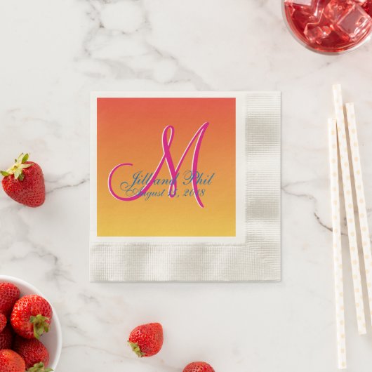 Mosterd Monogram Zonsondergang Servetten (Insitu)