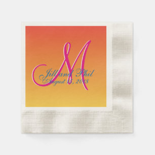 Mosterd Monogram Zonsondergang Servetten