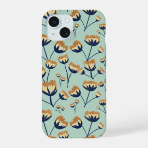 mosterd & Navy Wildflower Patroon iPhone 15 Case
