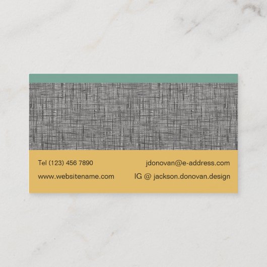 Mosterd Oker Groen Grijs Zwart Textuur Kunstpatroo Visitekaartje (Achterkant)