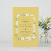 Mosterd Olive Magnolia Budget Weddenschap Invite A (Staand voorkant)