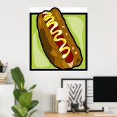 Mosterd op een hotdog Poster (Thuiskantoor)