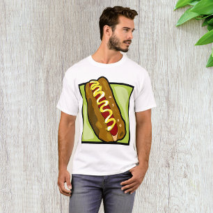Mosterd op een hotdog t-shirt