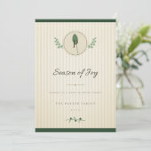 Mosterd Pine laurier Monogram kerstkaart (Staand voorkant)