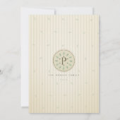 Mosterd Pine laurier Monogram kerstkaart (Achterkant)
