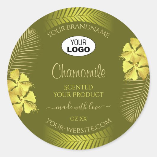 Mosterd Product Labels Yellow Hawaii Flowers Logo (Voorkant)