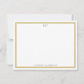 Mosterd rand monogram briefkaart (Voorkant)