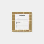 Mosterd Raster Dagelijkse Prioriteiten Checklist I Post-it® Notes (Voorkant)