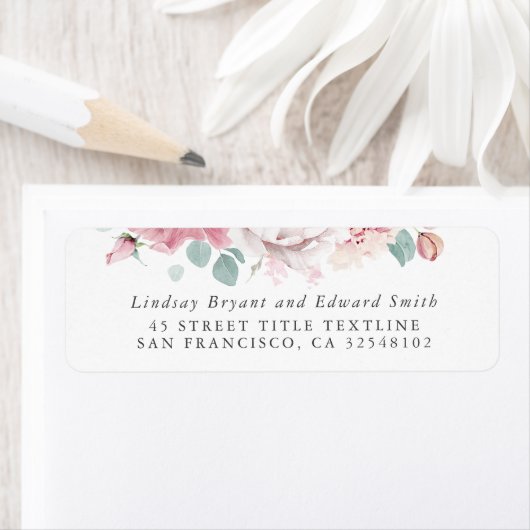 Mosterd Roos Floral Wedding Label (Insitu)