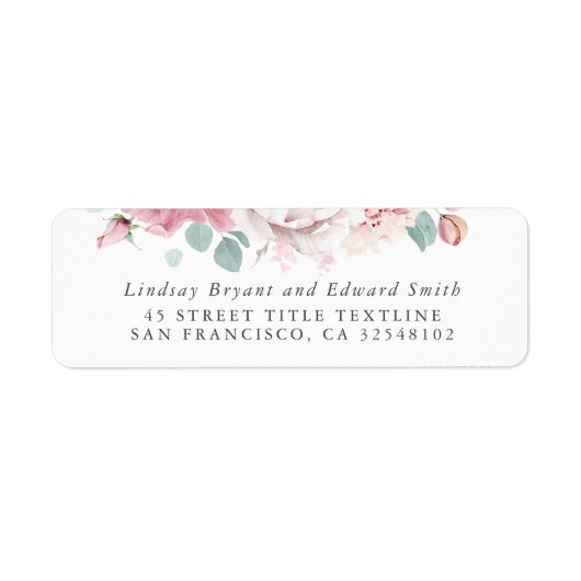 Mosterd Roos Floral Wedding Label (Voorkant)