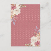 Mosterd Roos Roze Ivory Floral Wedding Details Informatiekaartje (Achterkant)