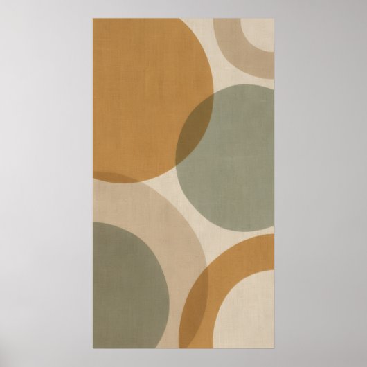 Mosterd Salie Cirkel Abstracte Poster (Voorkant)