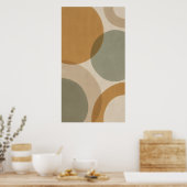 Mosterd Salie Cirkel Abstracte Poster (Keuken)