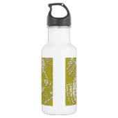 Mosterd Schildpad abstracte print van LeahG Waterfles (Achterkant)