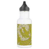 Mosterd Schildpad abstracte print van LeahG Waterfles (Rechts)