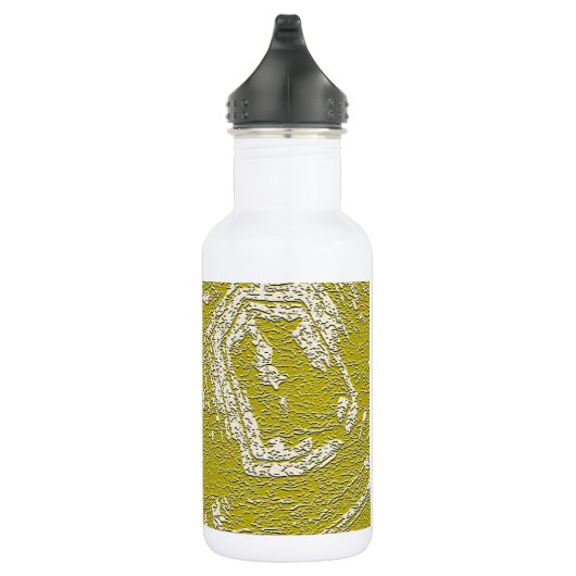 Mosterd Schildpad abstracte print van LeahG Waterfles (Rechts)