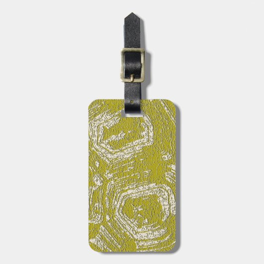 Mosterd Schildpad Shell abstract print van LeahG Bagagelabel (Voorkant verticaal)