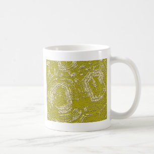 Mosterd Schildpad Shell abstracte print door LeahG Koffiemok