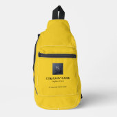 Mosterd Schoudertas met Bedrijfsinfo Print Sling Bag (Voorkant)