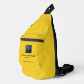 Mosterd Sling Bag met Bedrijfsinformatie Print (Rechterhoek)