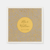 Mosterd Spice Bruiloft Elegant Twig Patroon Servet (Voorkant)