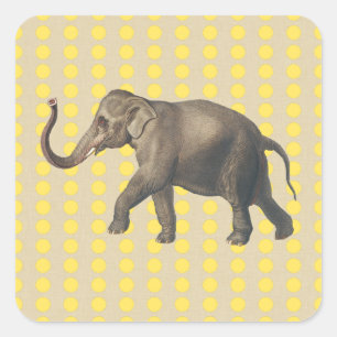 Mosterd Spice Moods Stippen met olifant Vierkante Sticker