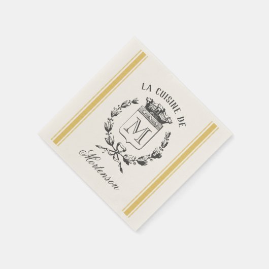 Mosterd  Stijl Frans Sack Custom Monogram Servet (Hoek)