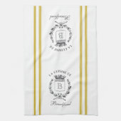 Mosterd stijl Franse zak met aangepaste naam Theedoek (Verticaal)