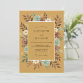 Mosterd Succulent Woestijn Eucalyptus Bruiloft Kaart (Staand voorkant)