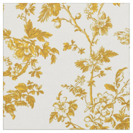 Mosterd Toile Bloemranken Stof